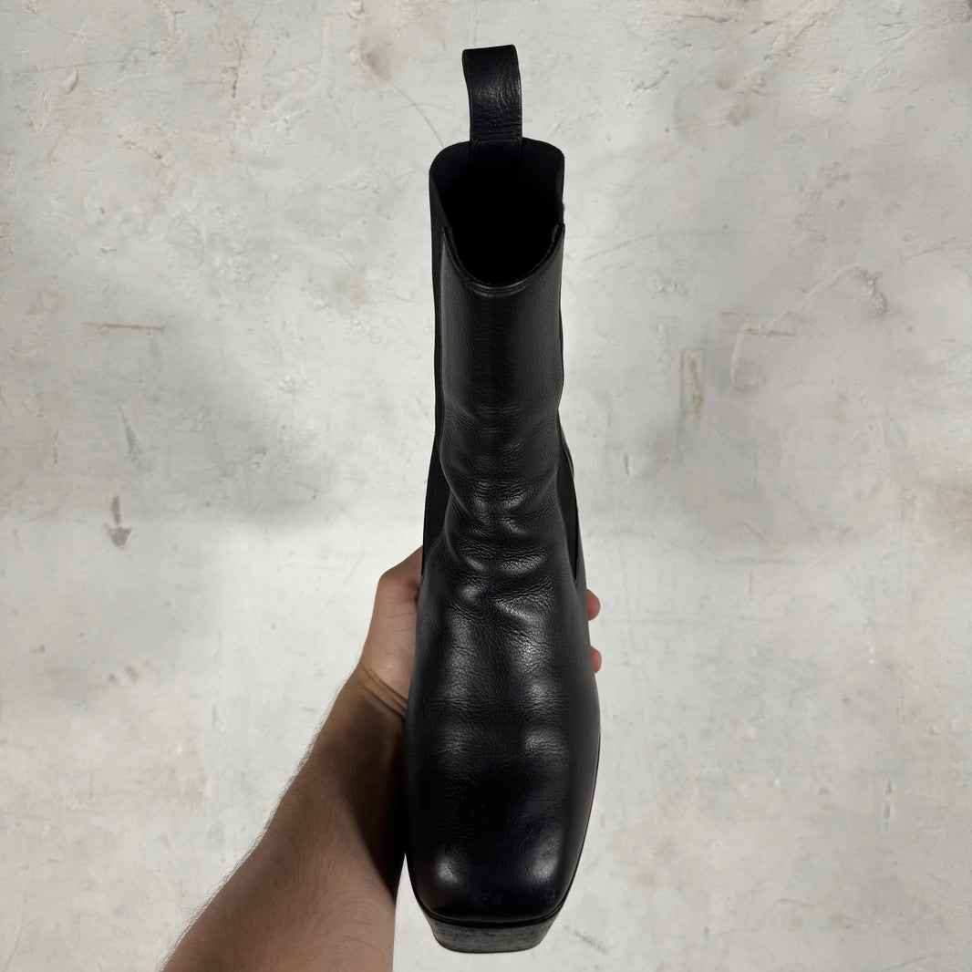 Rick Owens Leather Black Kiss Heels