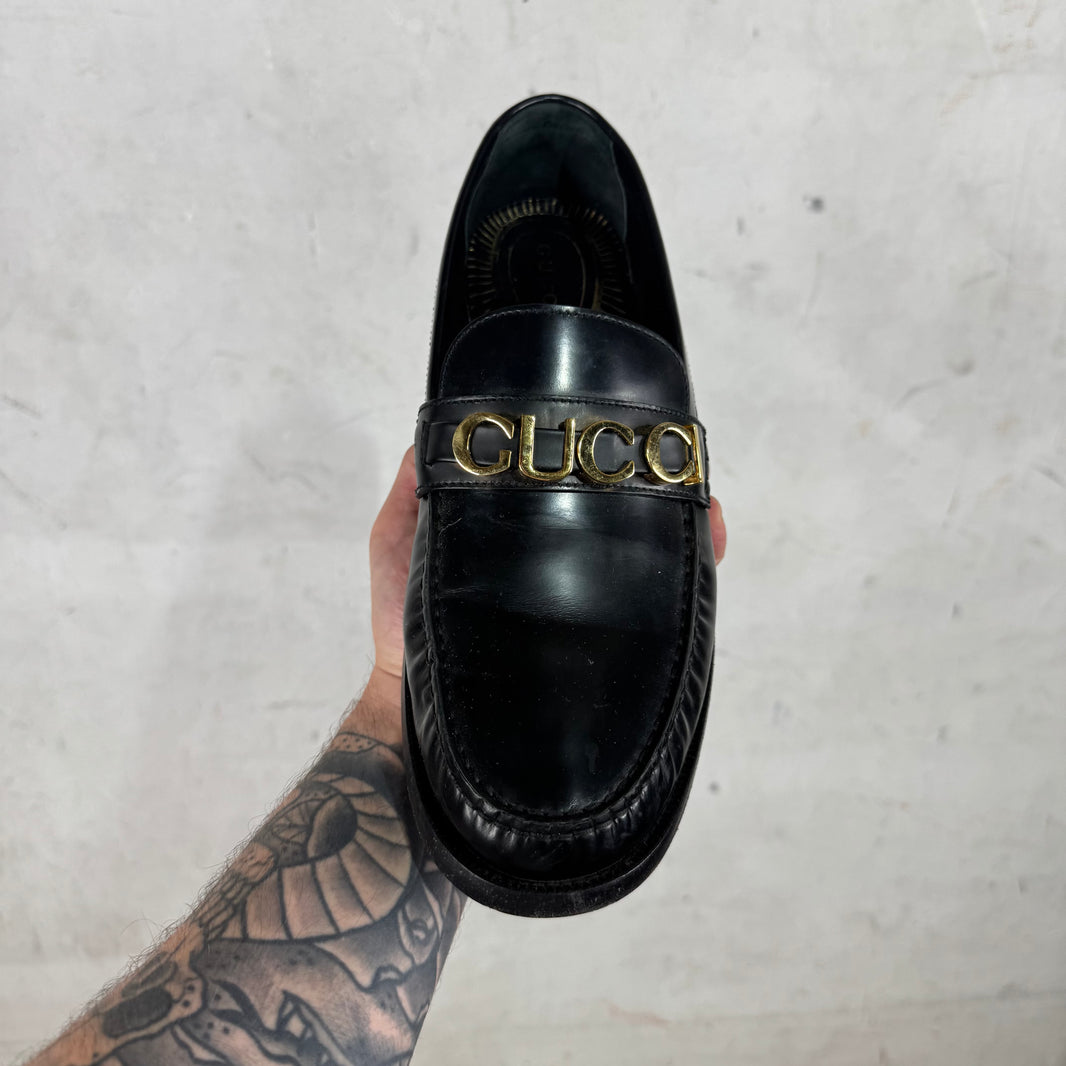 Gucci Spell-Out Penny Loafers