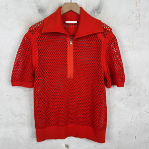 Helmut Lang Fishnet 1/4 Zip Knit