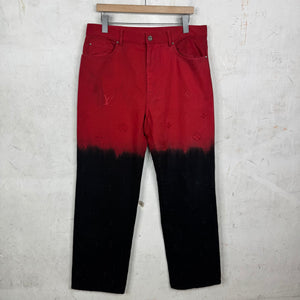 Louis Vuitton Red Gradient Monogram Jeans
