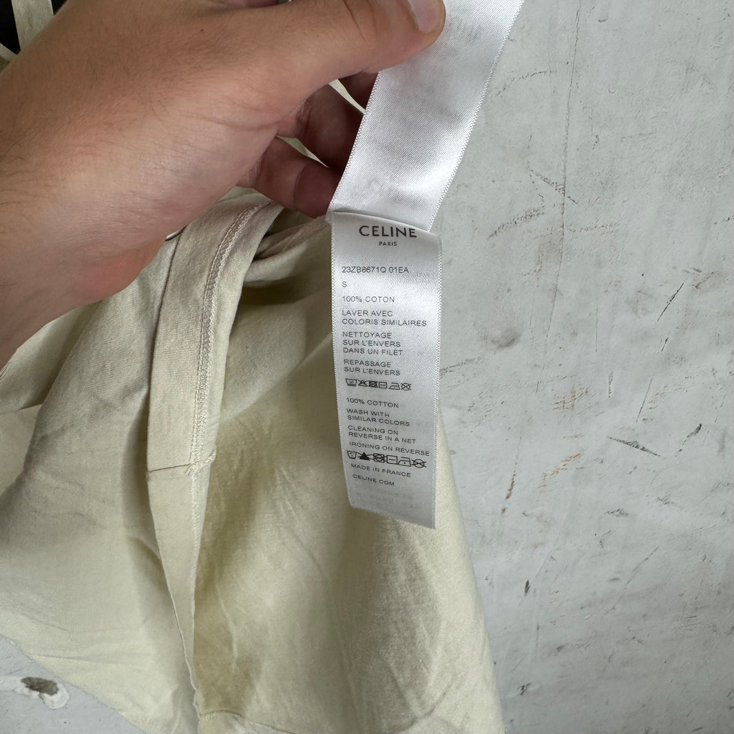 Celine Beige Logo T-Shirt