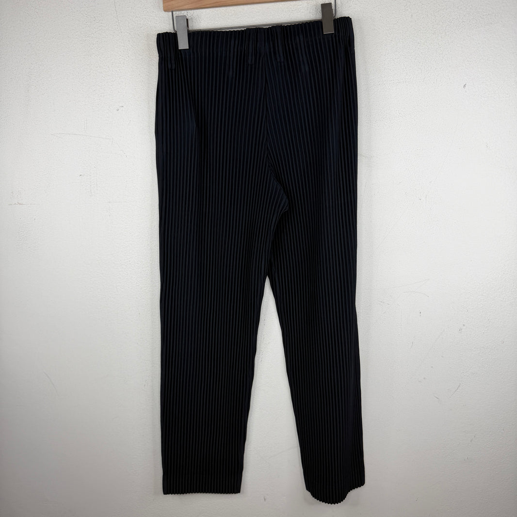 Issey Miyake Navy Pleated Trousers