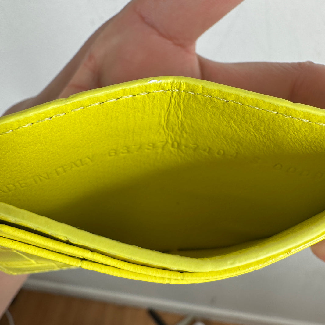 Balenciaga Neon Green Croc Card Holder