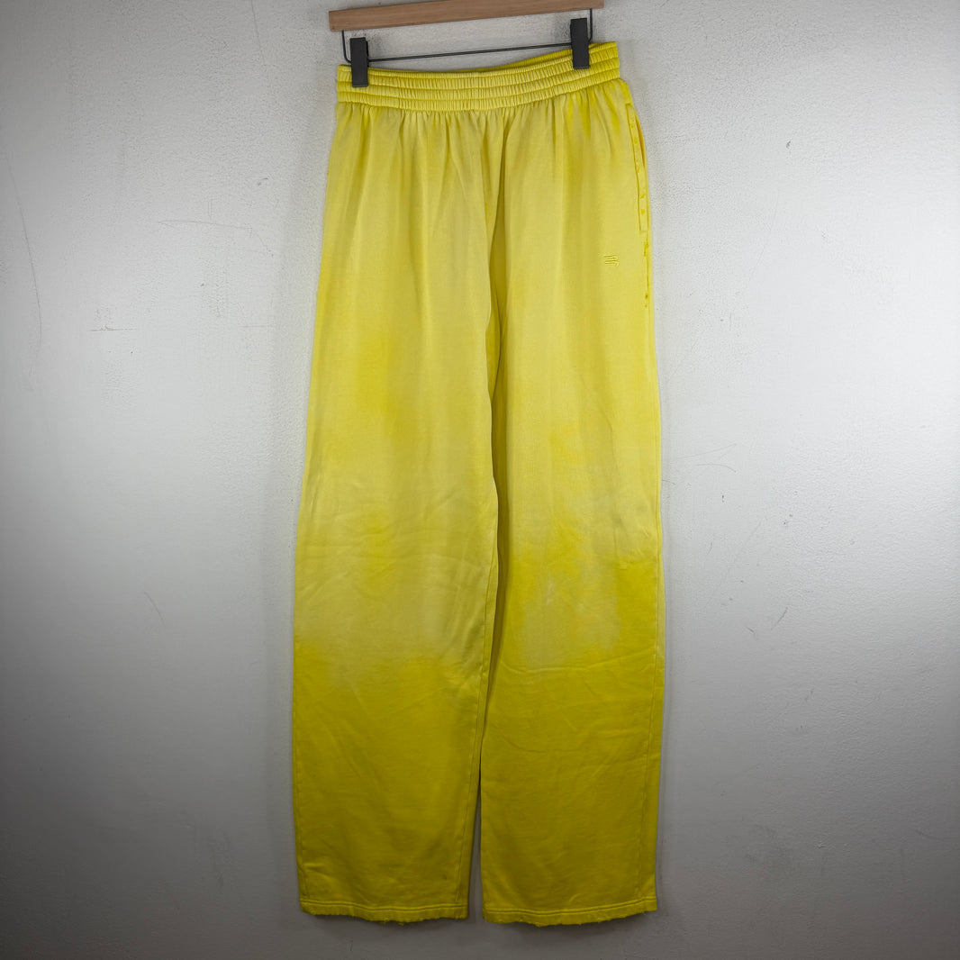 Balenciaga Sample Sporty B Distressed Yellow Sweatpants