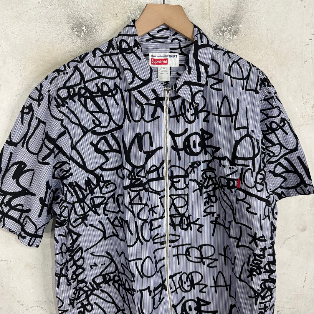 Supreme x CDG Scribble Zip Shirt