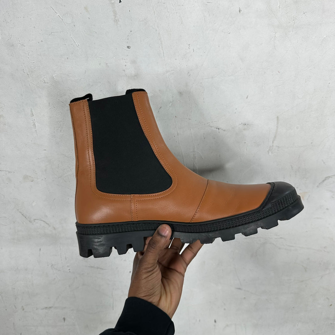 Loewe Orange Block Sole Chelsea Boots