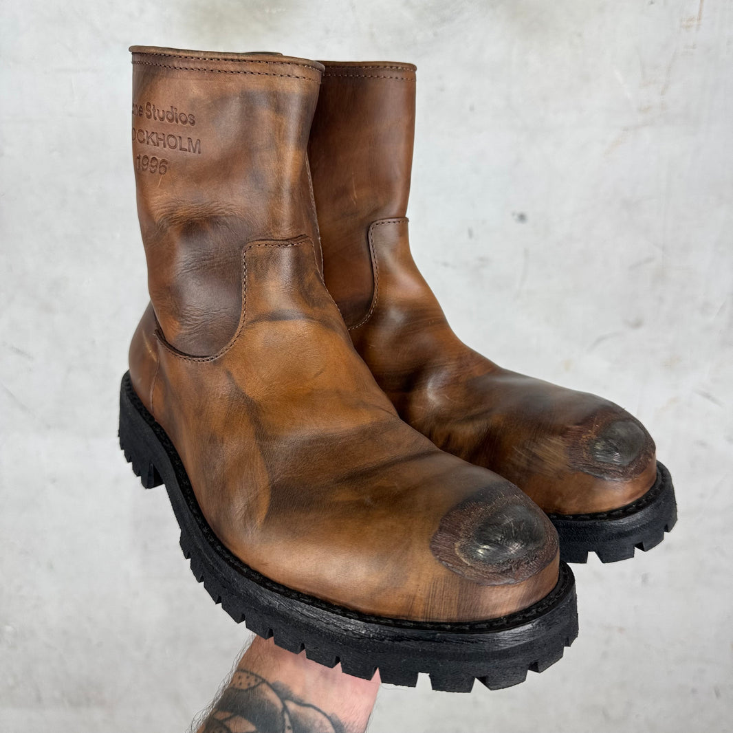 Acne Studios Steel Toe Distressed Boots