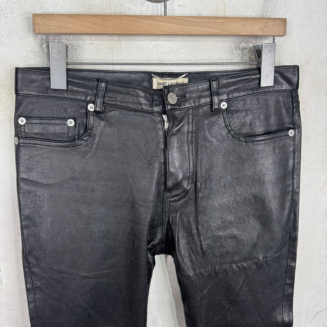 Saint Laurent Lambskin Leather Skinny Pants