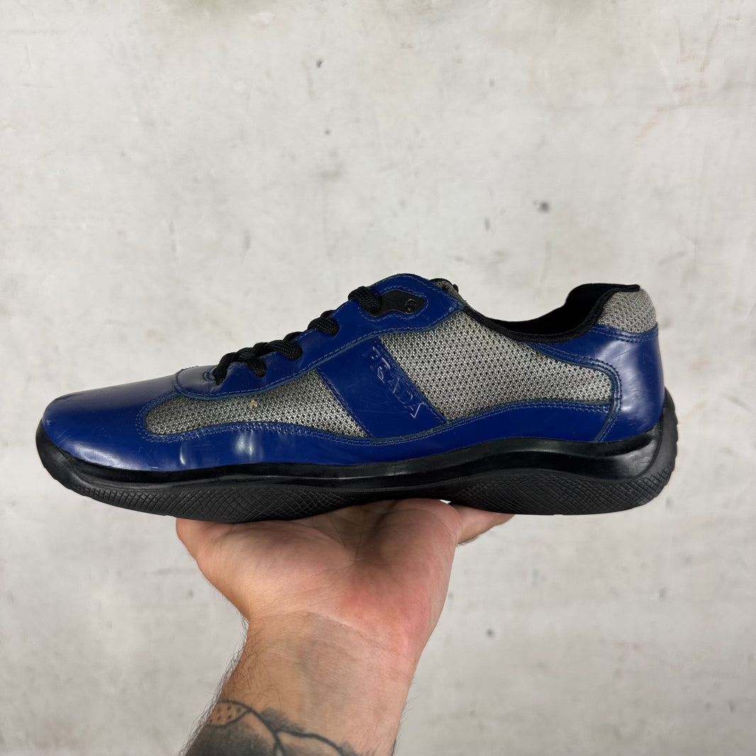 Prada Blue Leather Embossed America Cups