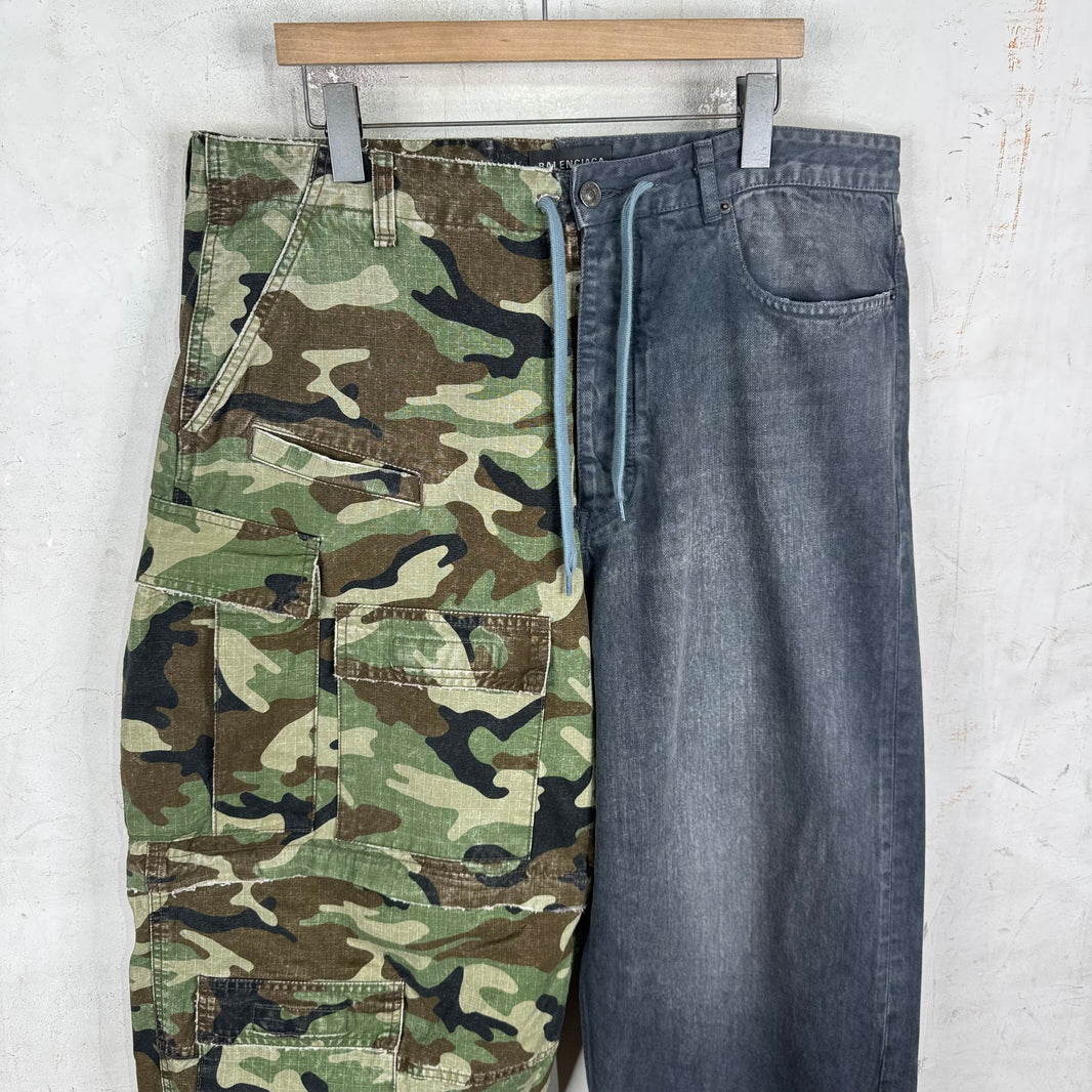 Balenciaga Drawstring Hybrid Camo Pants