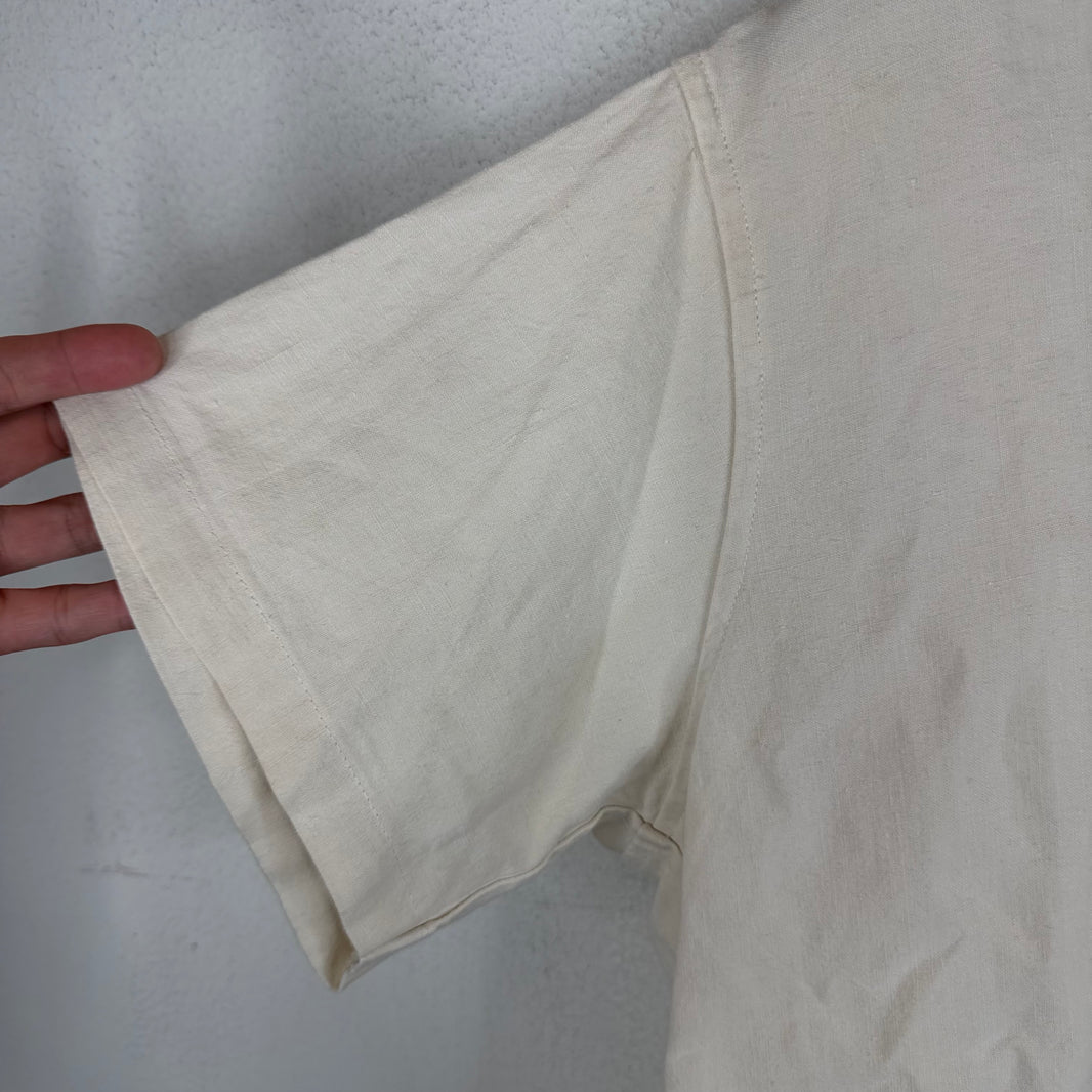Bode Linen Collar Embroidered S/S Shirt