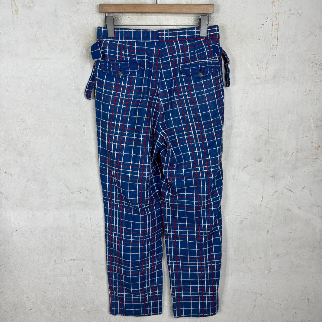 Bode Blue Embroidered Trousers