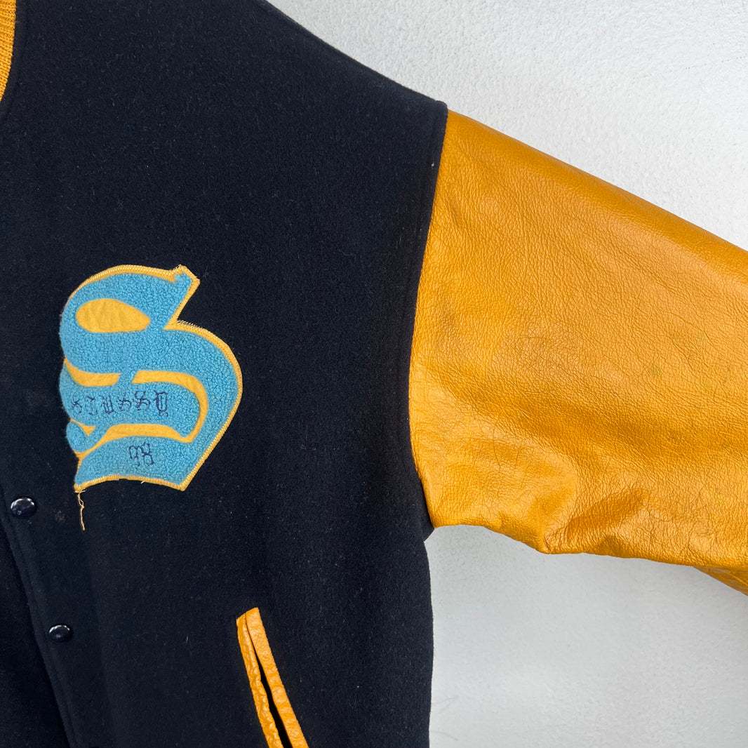 Stussy Big 4 Navy/Yellow Varsity Jacket
