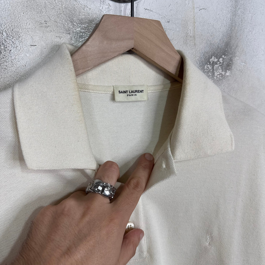 Saint Laurent Logo Cropped Polo