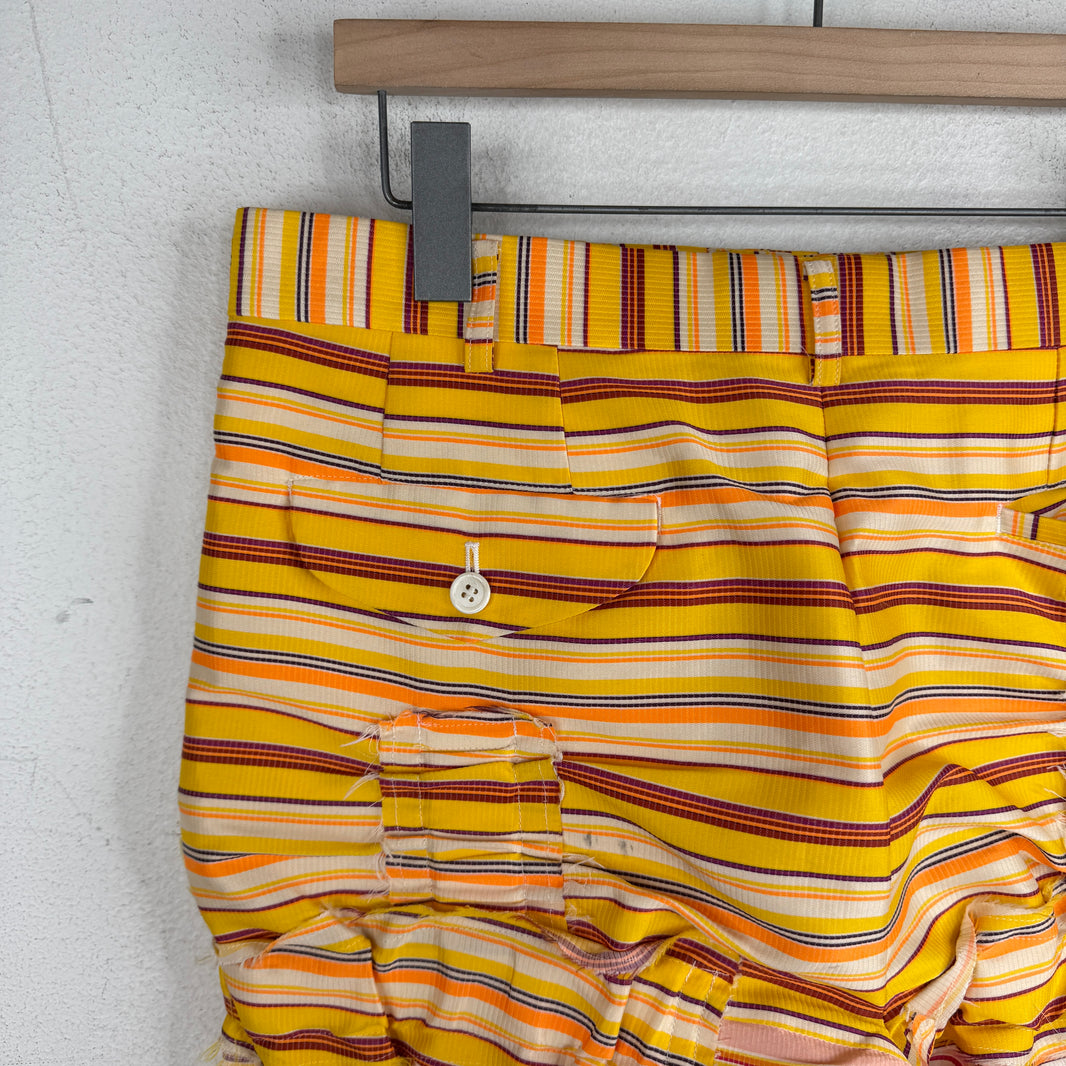 CDG Homme Plus Striped Elastic Panel Shorts