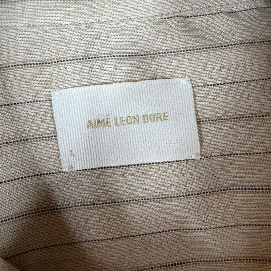 ALD Linen Pinstripe Button Up L/S Shirt