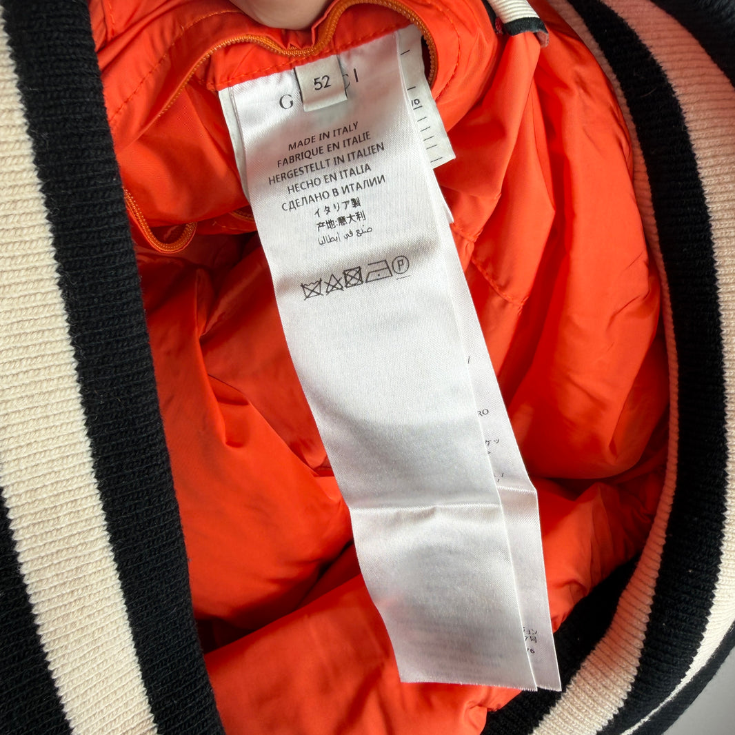 Gucci Yankees Orange Puffer Snap Button Jacket