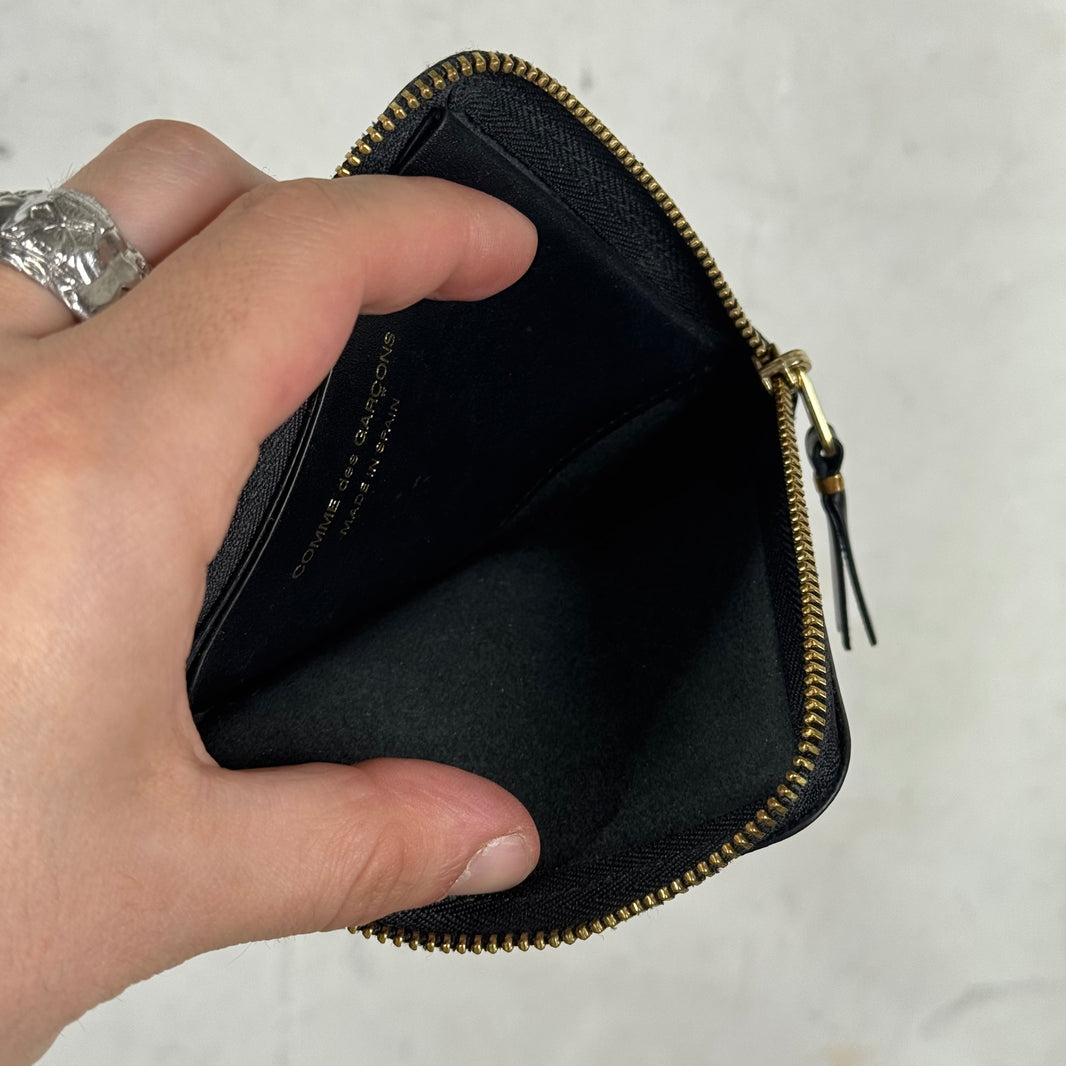 CDG Black Leather Zip Wallet