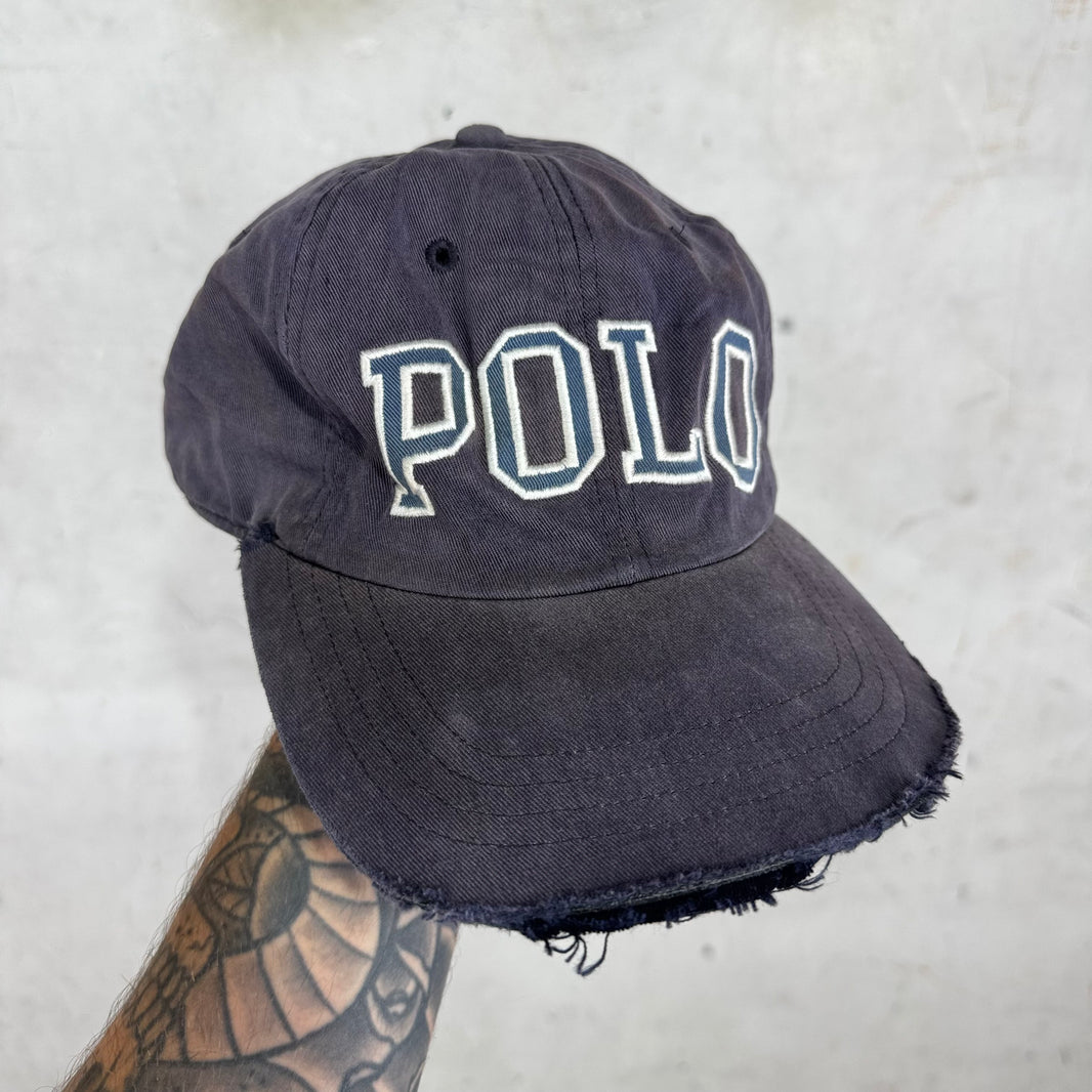 Ralph Lauren Polo Navy  Distressed Fitted Hat