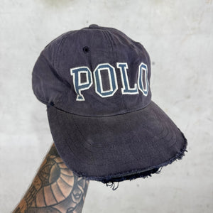 Ralph Lauren Polo Navy  Distressed Fitted Hat