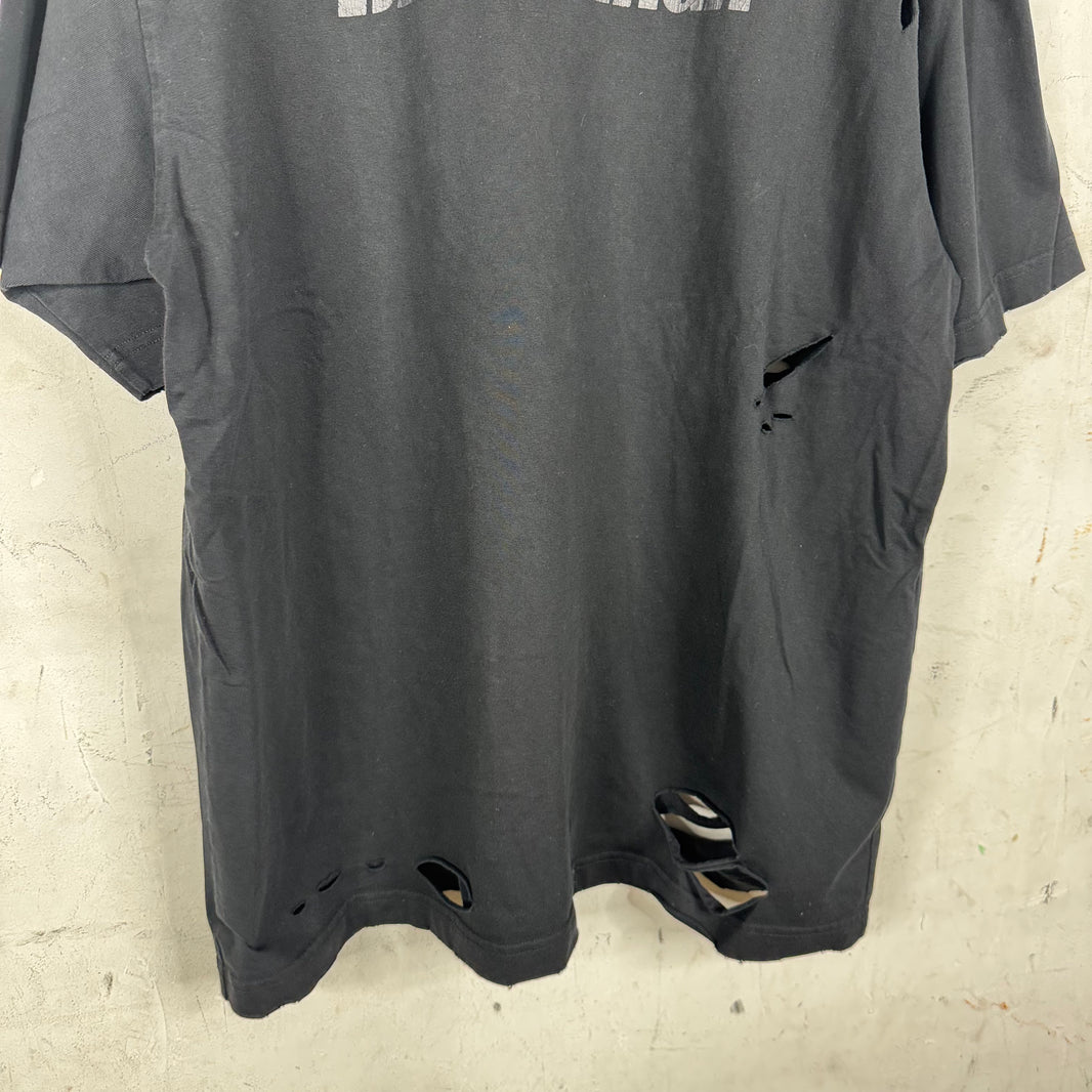 Balenciaga Distressed Logo Tonal T-Shirt