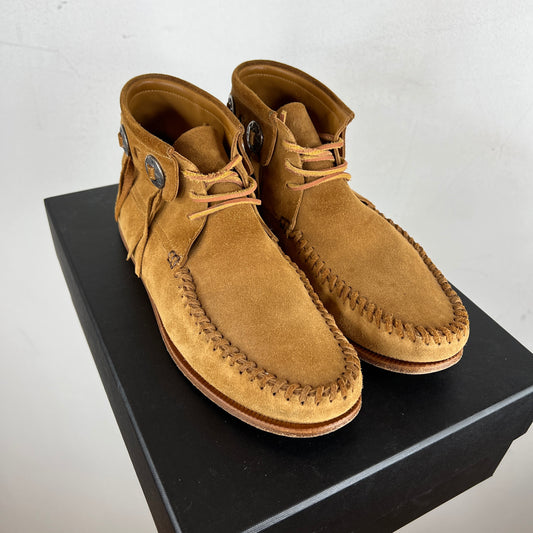 Saint Laurent Suede Concho Moccasin Boots