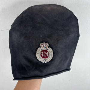 424 Crest Academy Black Washed Skully Beanie