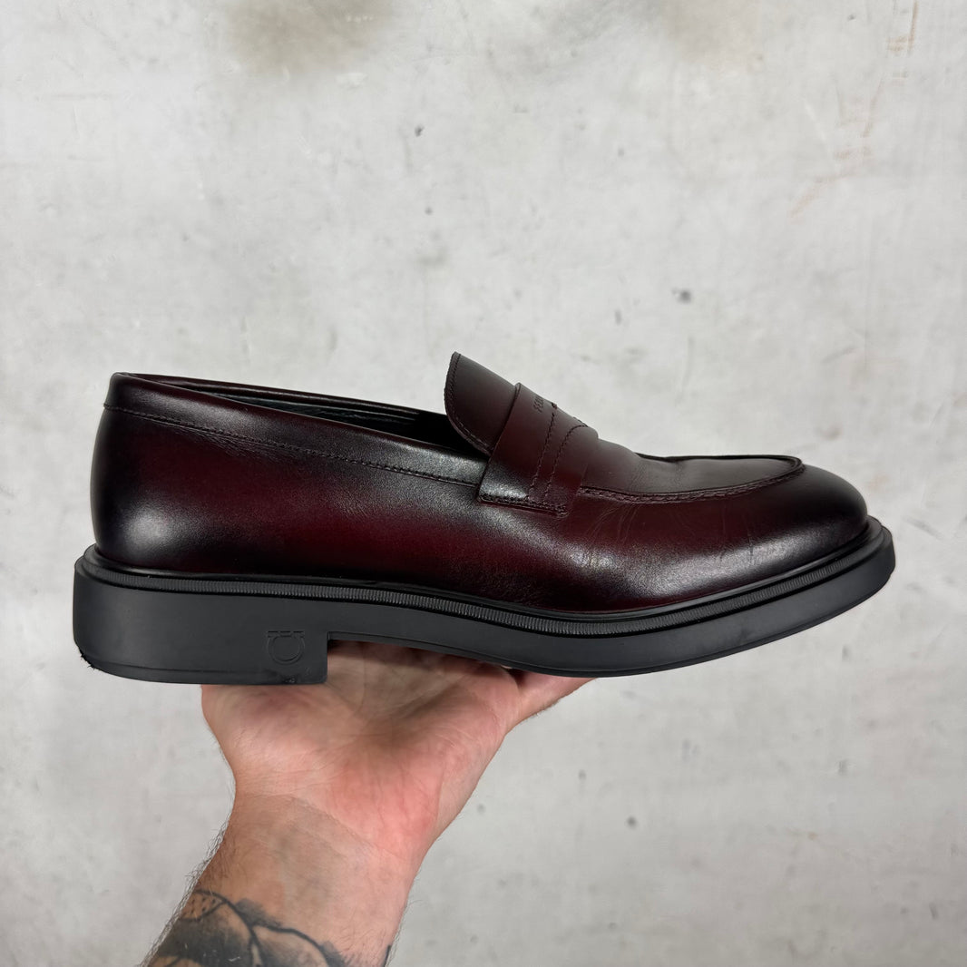 Ferragamo Oxblood Chunky Loafers