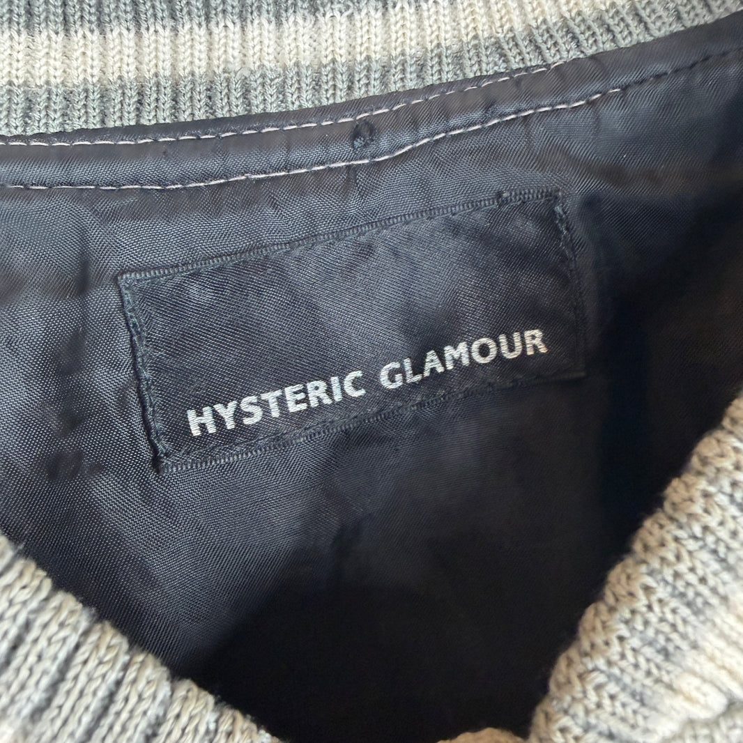 Hysteric Glamour Gray Embroidered Varsity Jacket