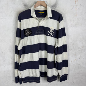 Ralph Lauren Rugby Blue Striped Skull L/S Polo