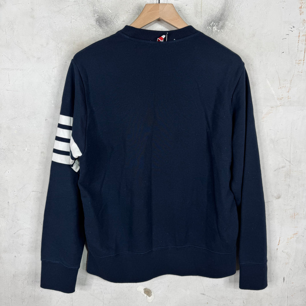 Thom Browne Navy Crewneck