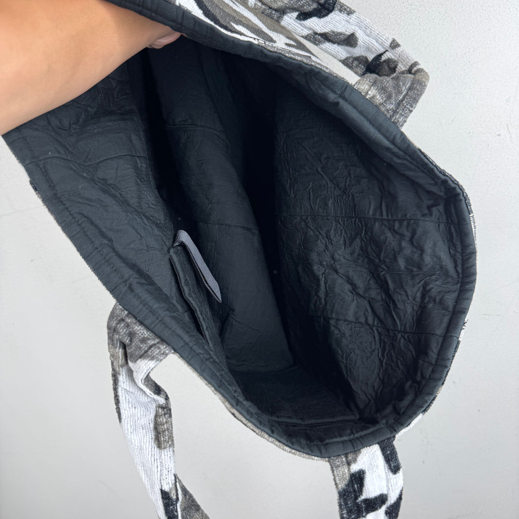 Balenciaga Sample Snow Camo Terry Cloth Tote Bag