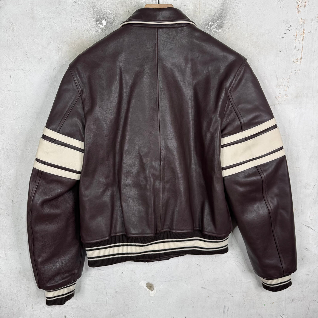 Stussy x Wales Bonner Varsity Leather Jacket