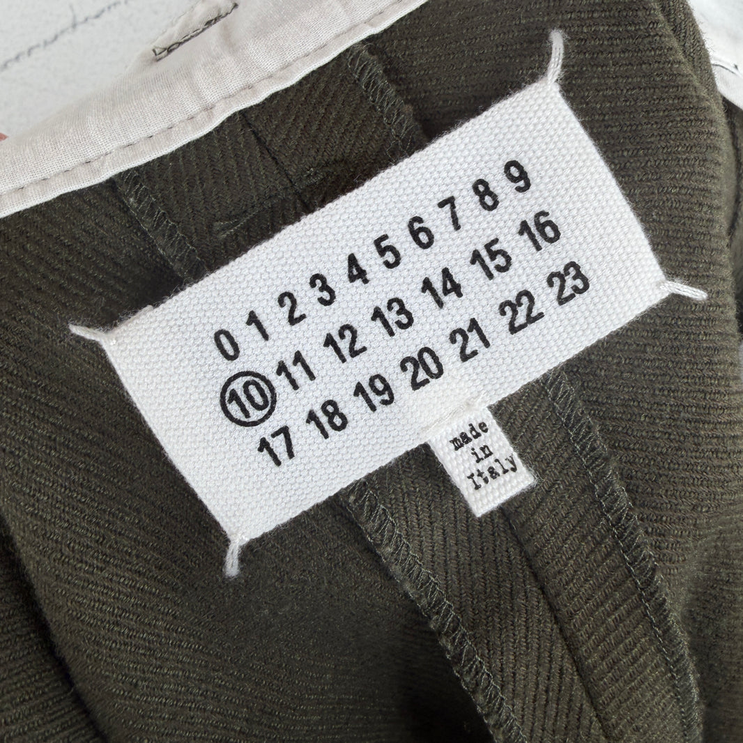 Margiela Green Wool Double Waist Trousers