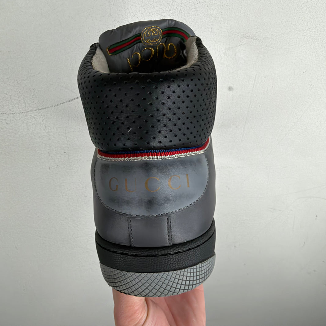 Gucci Distressed Hi-Top Screener Sneakers