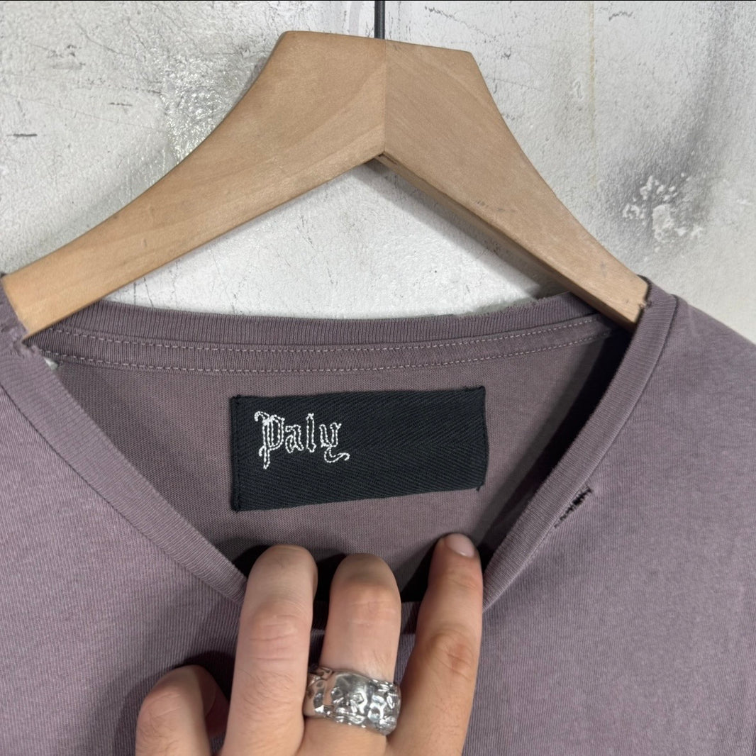 Paly Mauve Beaded Logo Painted T-Shirt