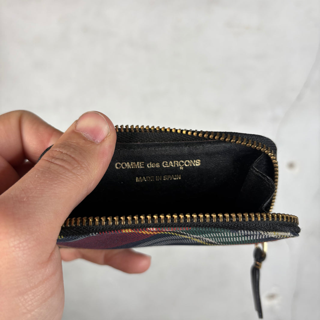 CDG Plaid Small Zip Wallet