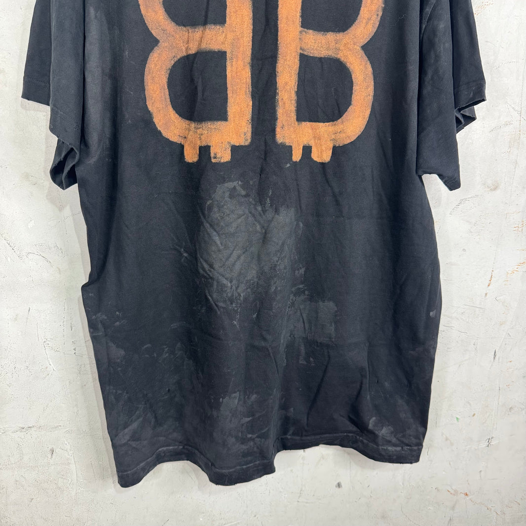 Balenciaga Mudded Bitcoin Logo T-Shirt