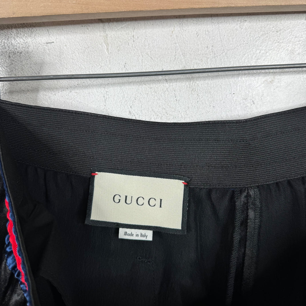 Gucci Black Stripped Satin Pants