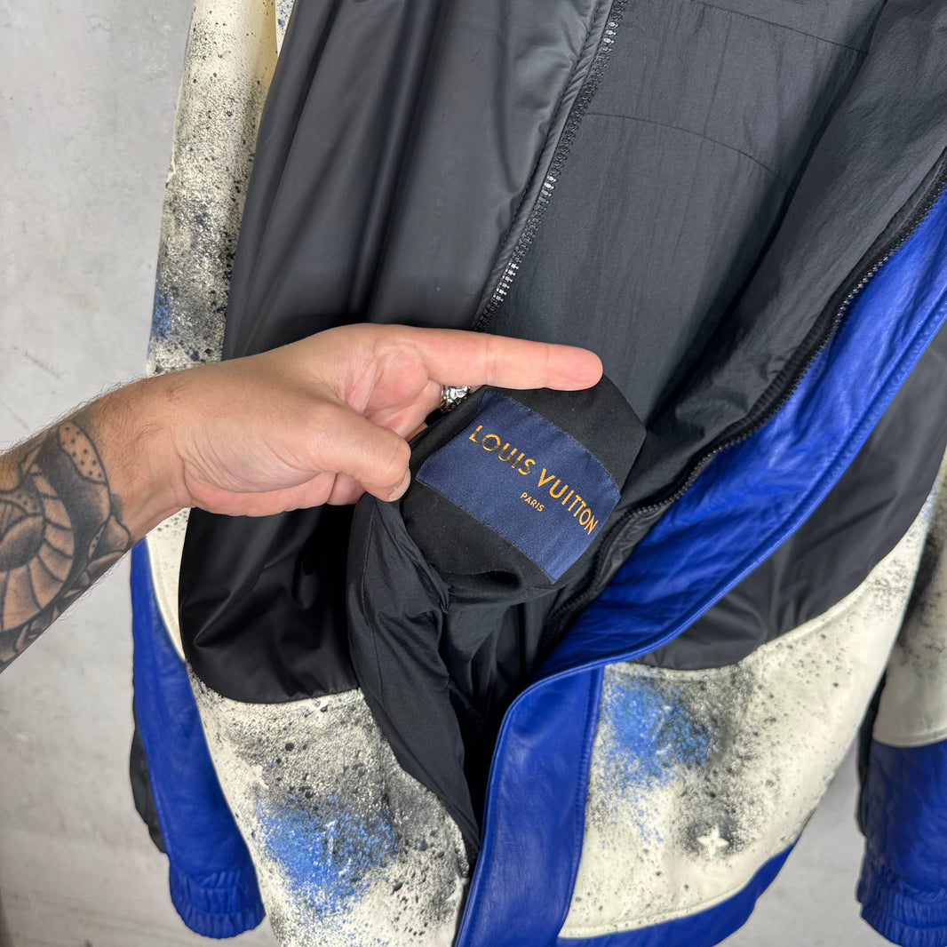 Louis Vuitton Leather Paneled Painter Down Jacket