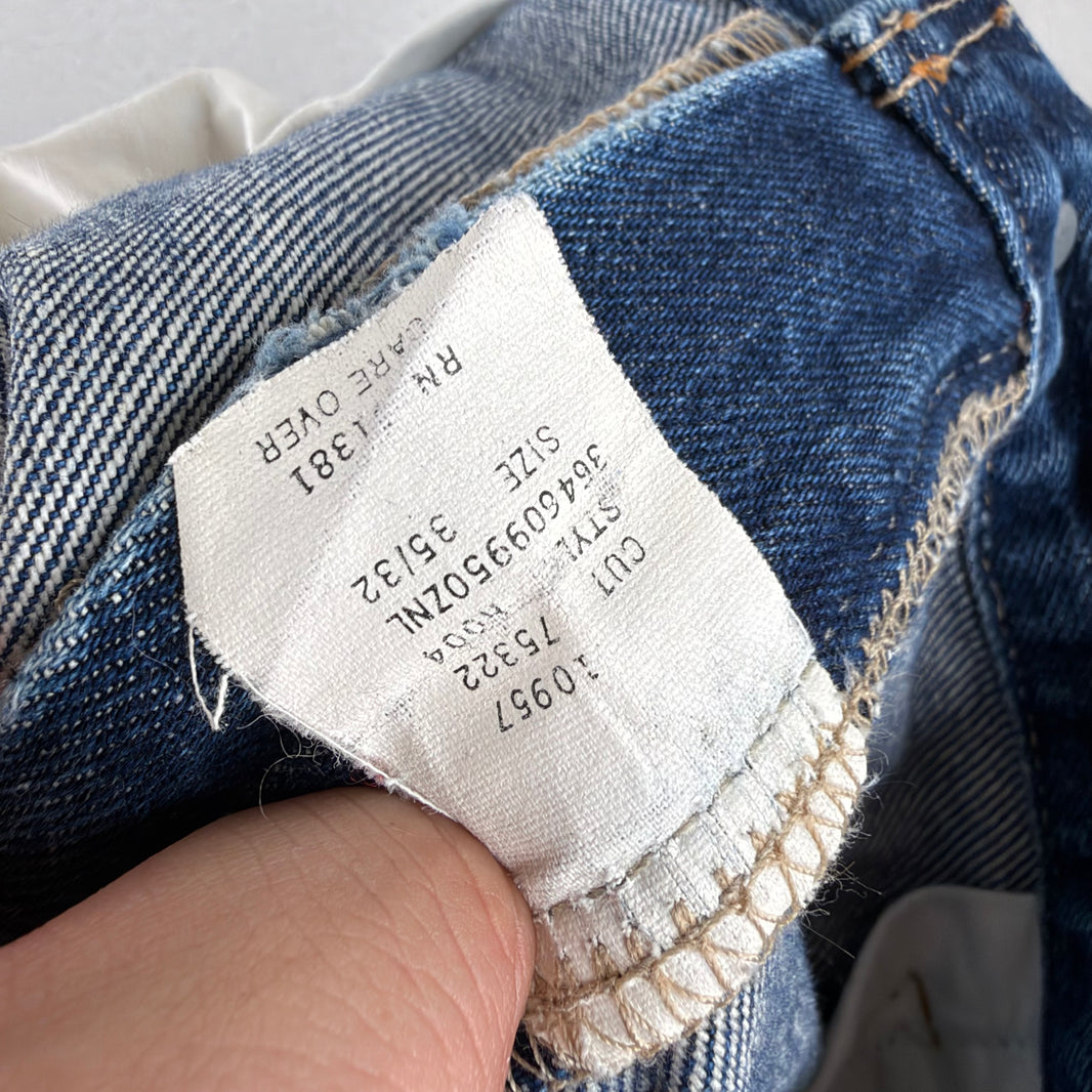RRL Dark Blue Wash Distressed Jeans