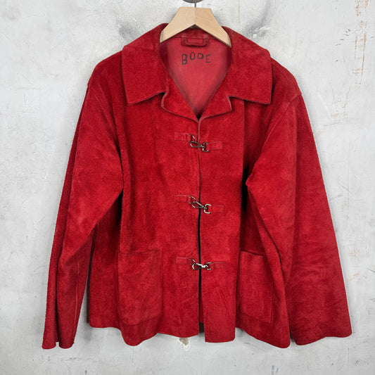 Bode Suede Fireman Clasp Jacket