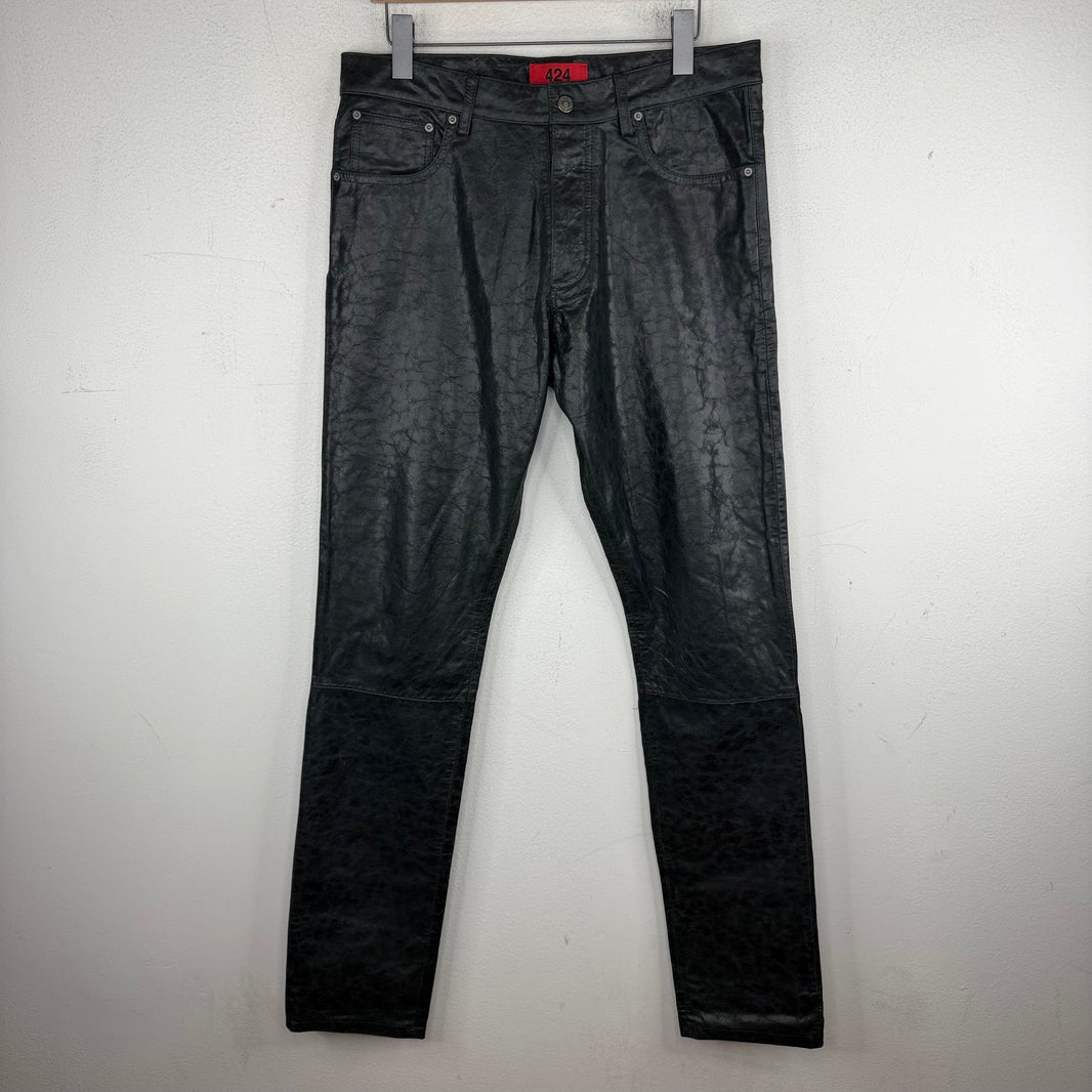 424 Paper Leather Jeans