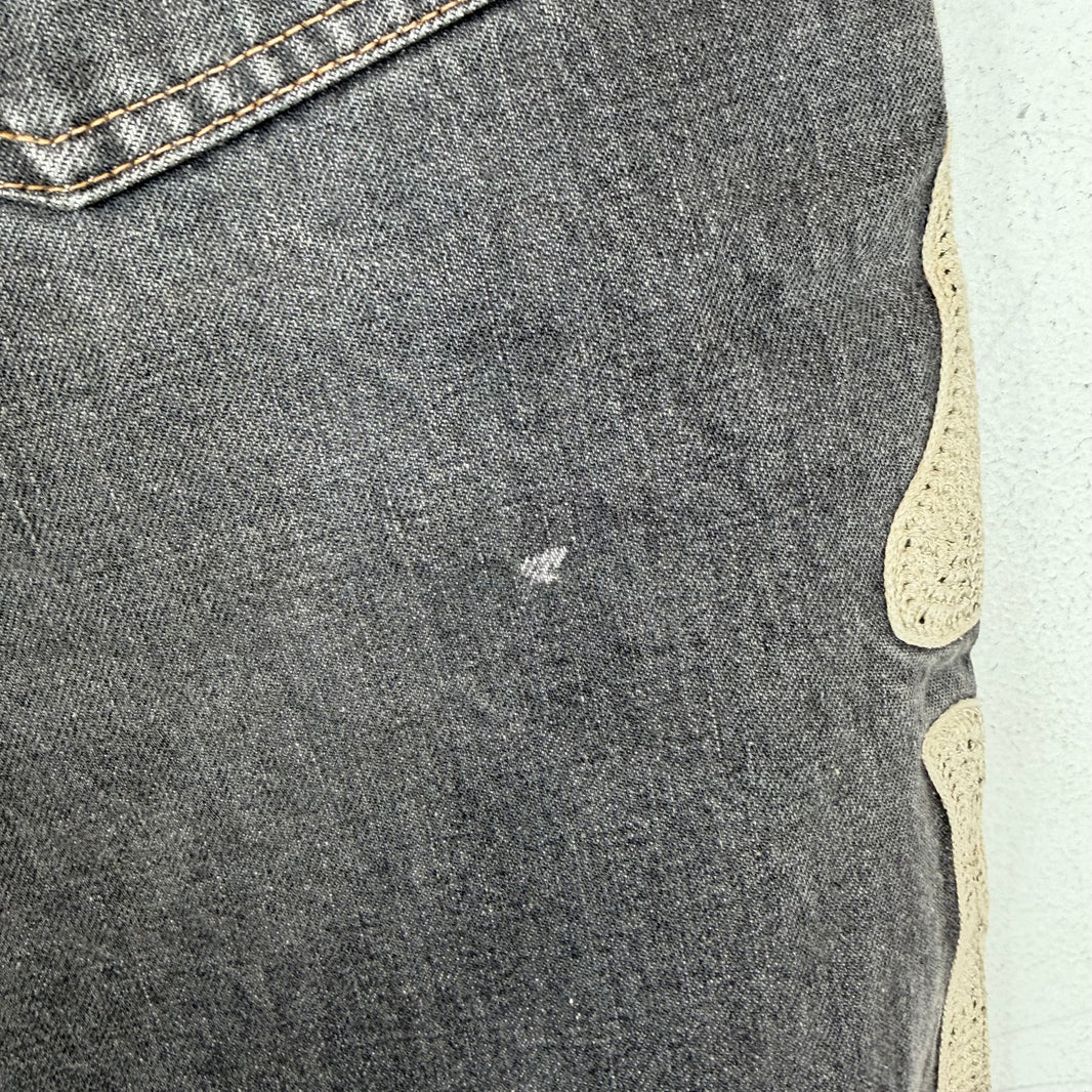 Kapital Black Bone Denim Shorts