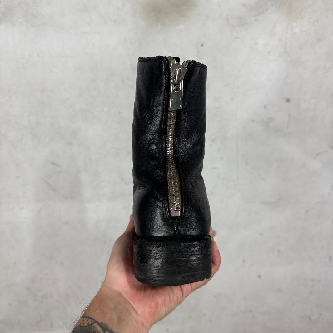 Guidi Black Leather Back Zip Boots