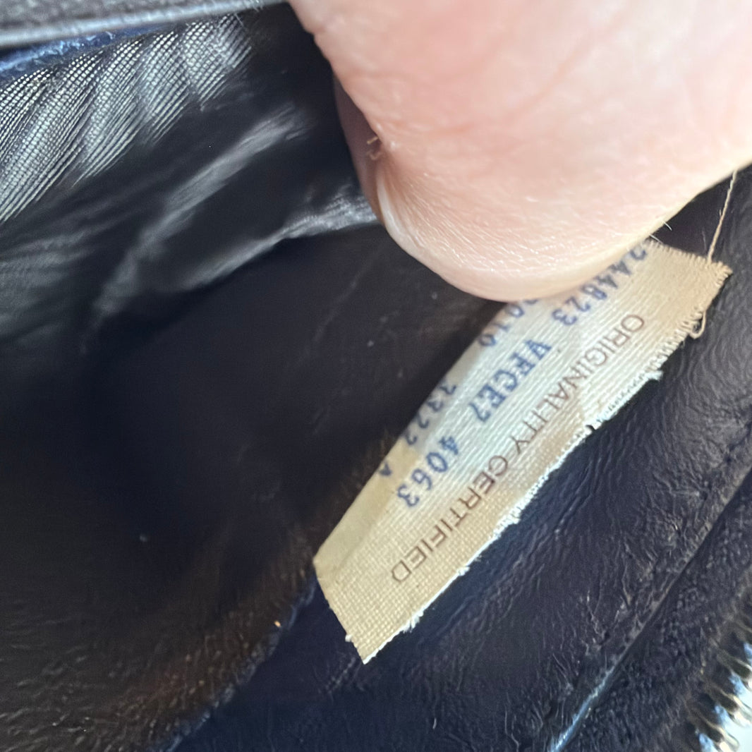 Bottega Veneta Navy Pebbled Leather Long Wallet