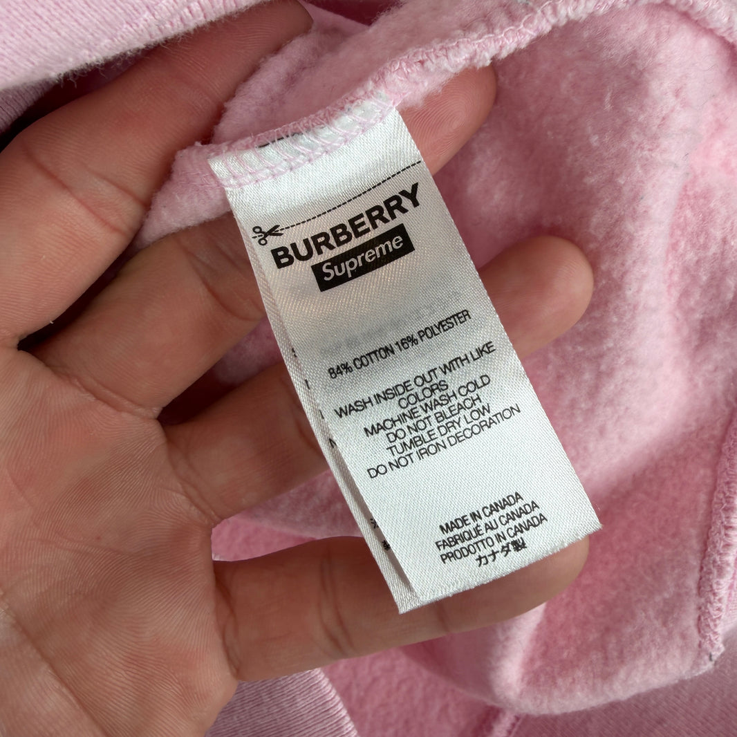 Supreme Pink Burberry Box Logo Hoodie