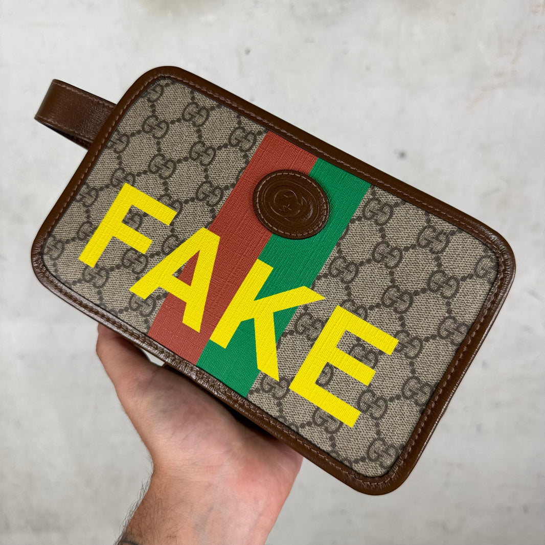 Gucci Not Fake Monogram Toiletry Bag
