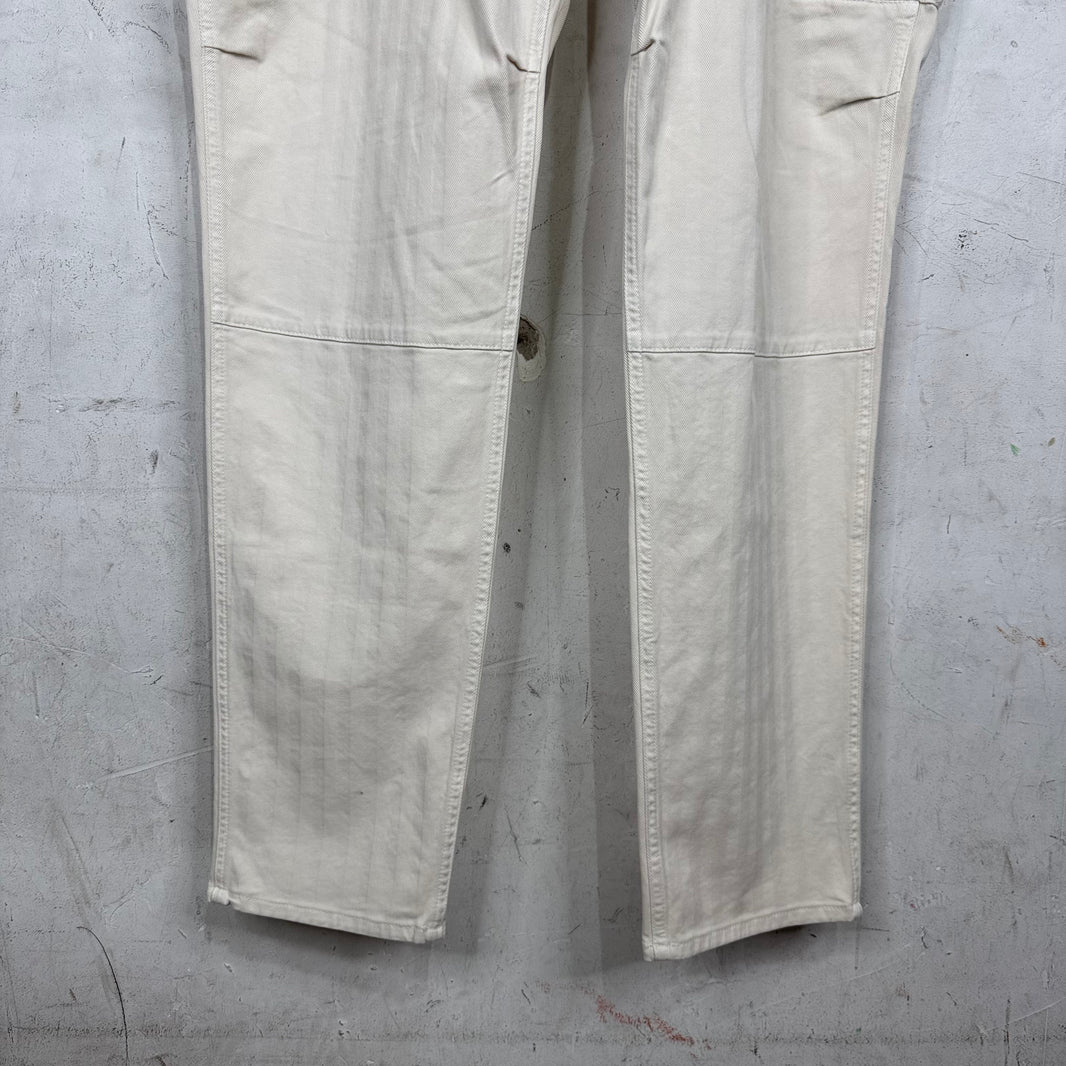 Brunello Cucinelli Cream Herringbone Cargos