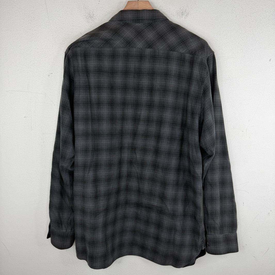 Supreme Gray/Black Button Up Flannel